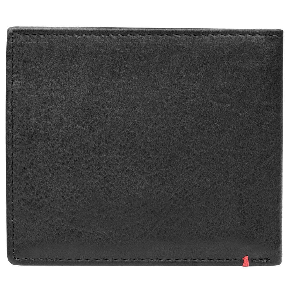 Alternative view of Black Leather Wallet- Viking Metal Plate Design
