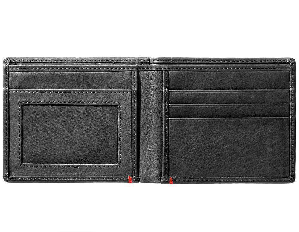 Black Leather Wallet- Viking Metal Plate Design - Image 4