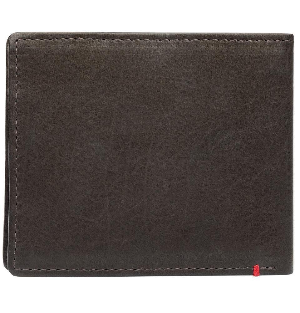 Alternative view of Mocha Leather Wallet- Bass Metal Plate Design