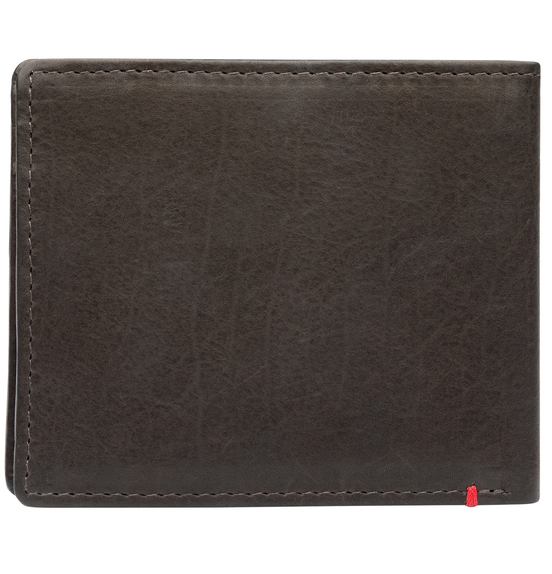 Alternative view of Mocha Leather Wallet- Cross Wings Metal Plate Design