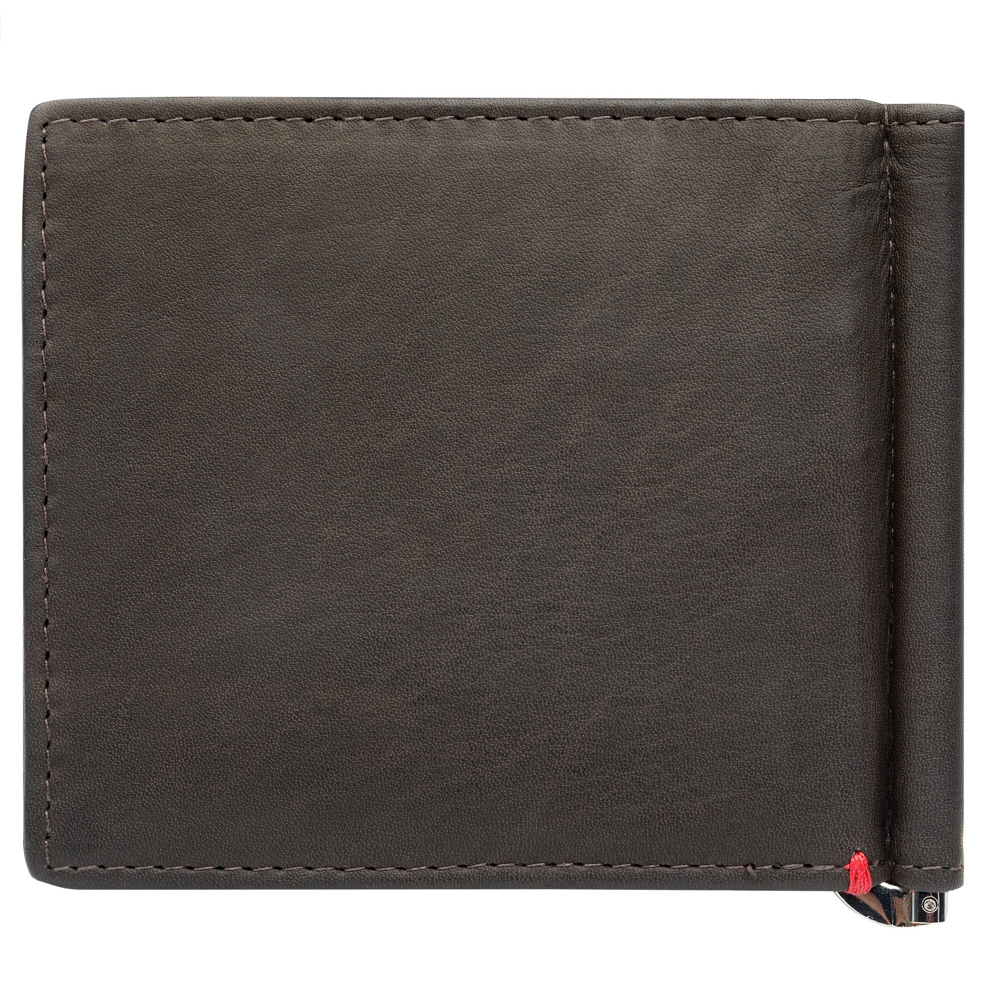 Alternative view of Mocha Leather Wallet- Viking Metal Plate Design