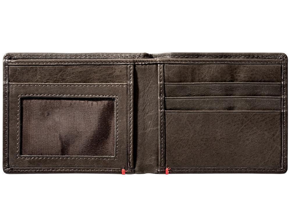 Mocha Leather Wallet- Zippo Flame Metal Plate Design - Image 4