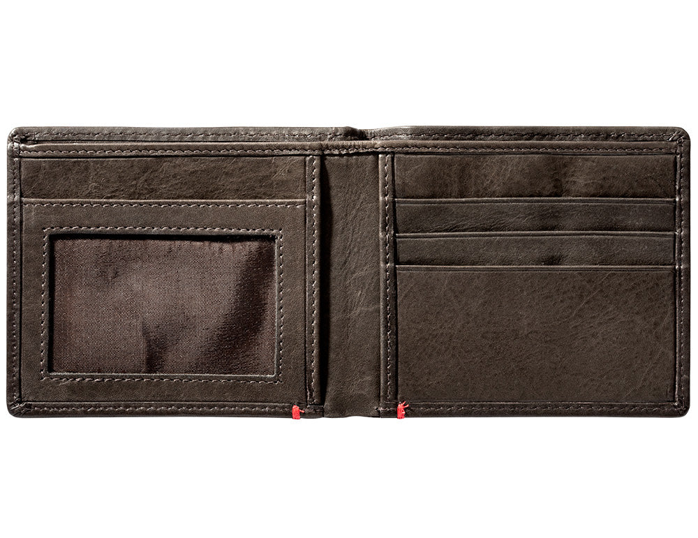 Mocha Leather Wallet- Zippo 1932 Metal Plate Design - Image 4