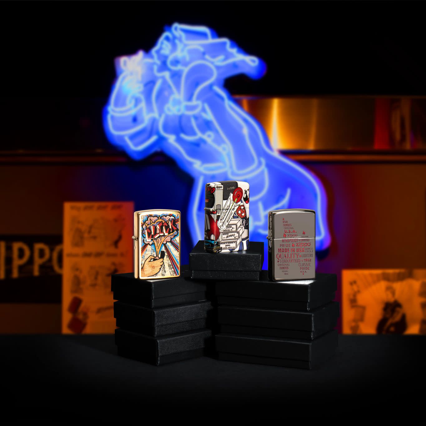 Alternative view of Typographic Zippo Flame Art Design