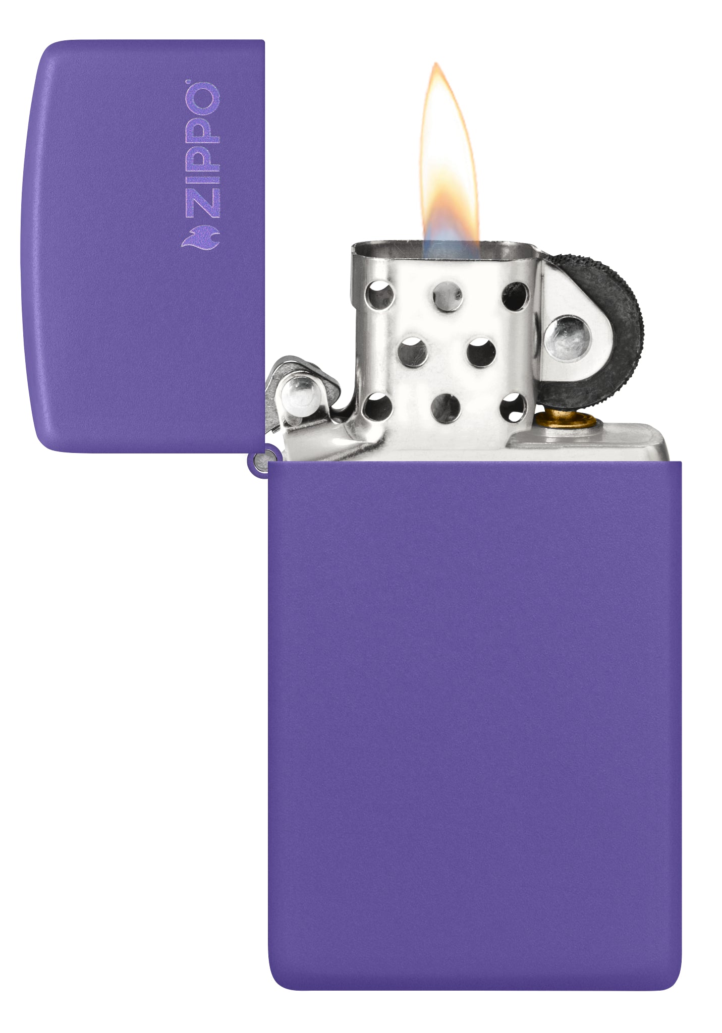 Slim Purple Matte Zippo Logo - Image 3