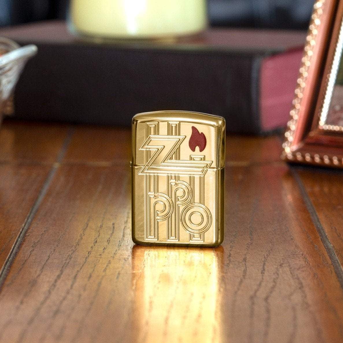 Alternative view of Armor High Polished Brass Abstract Logo