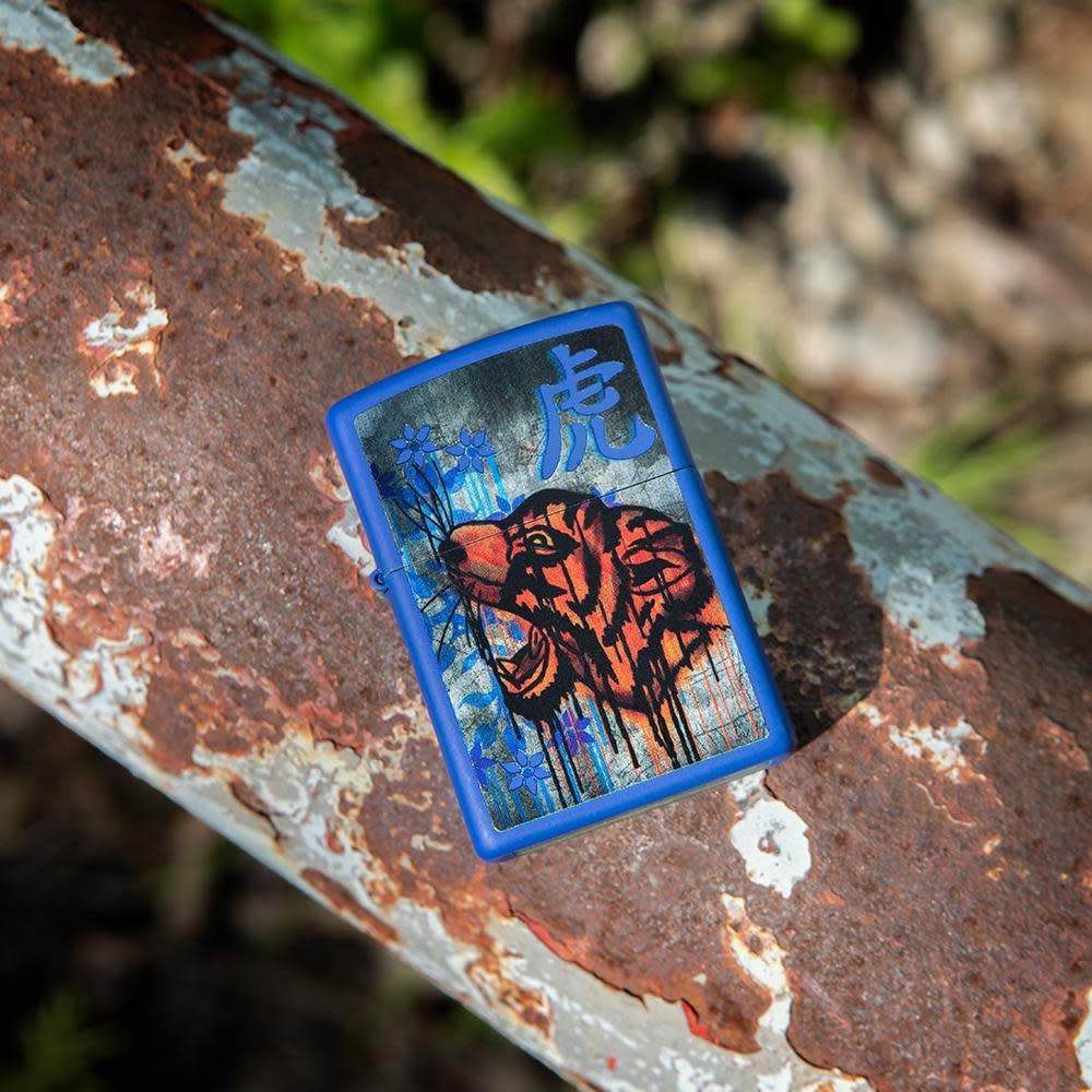 Alternative view of Royal Blue Colorful Tiger Design