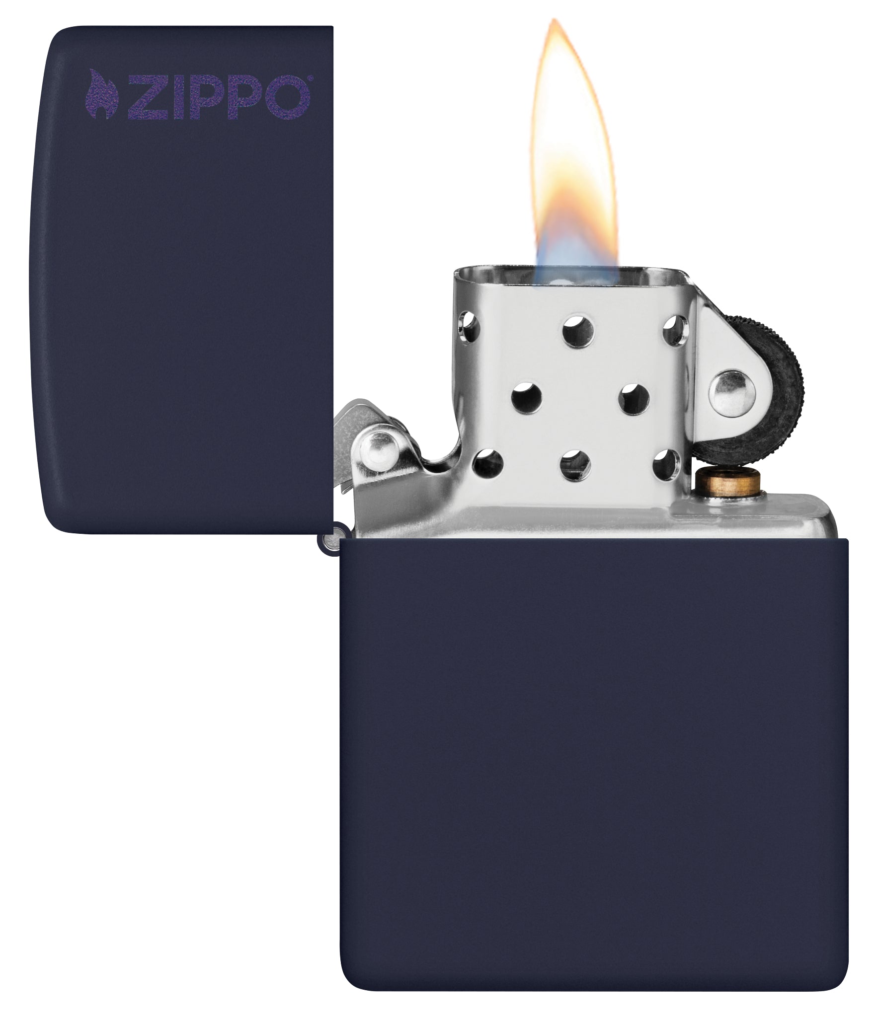 Classic Navy Matte Zippo Logo - Image 3
