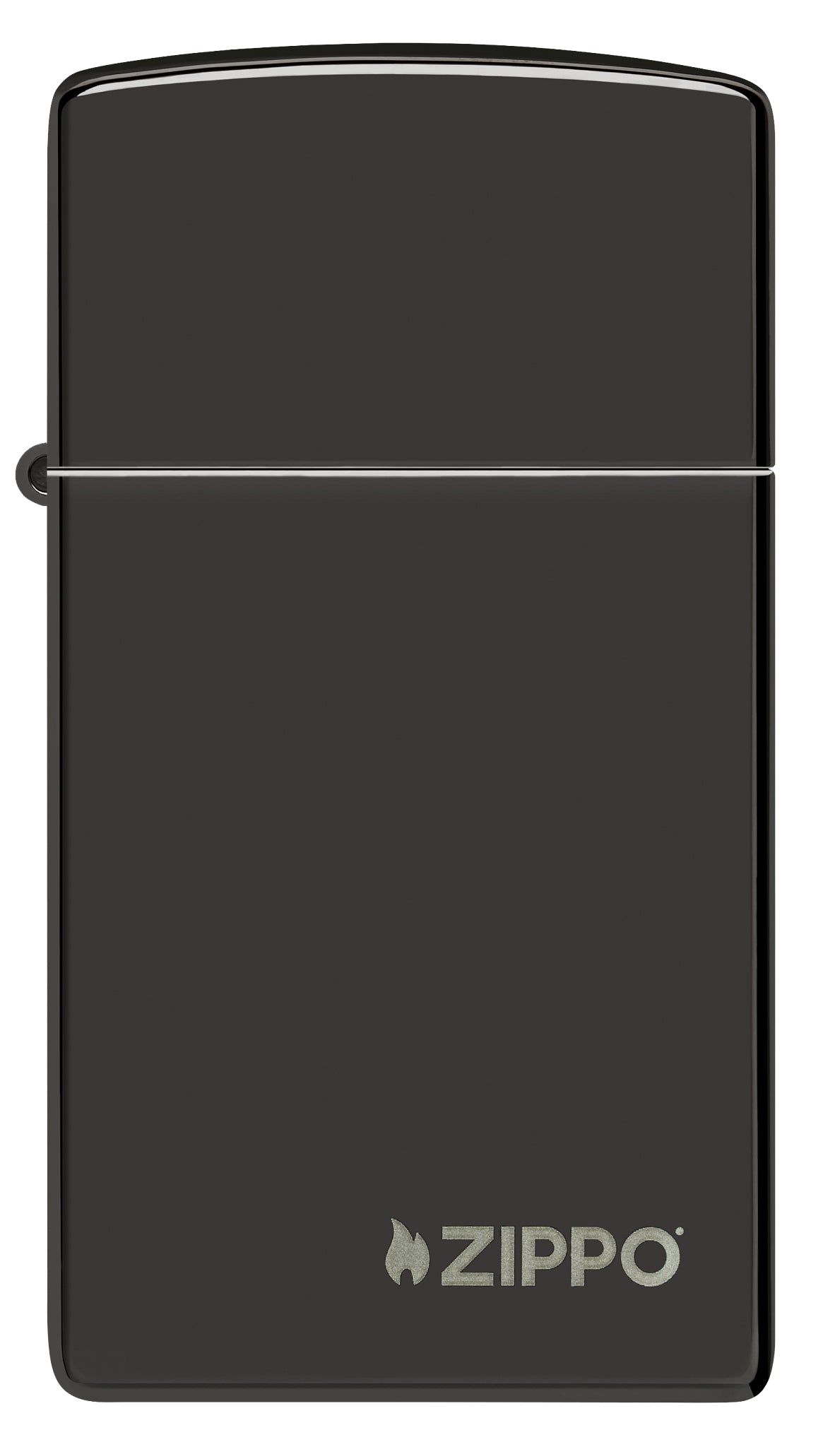 Alternative view of Slim High Polish Black Zippo Logo
