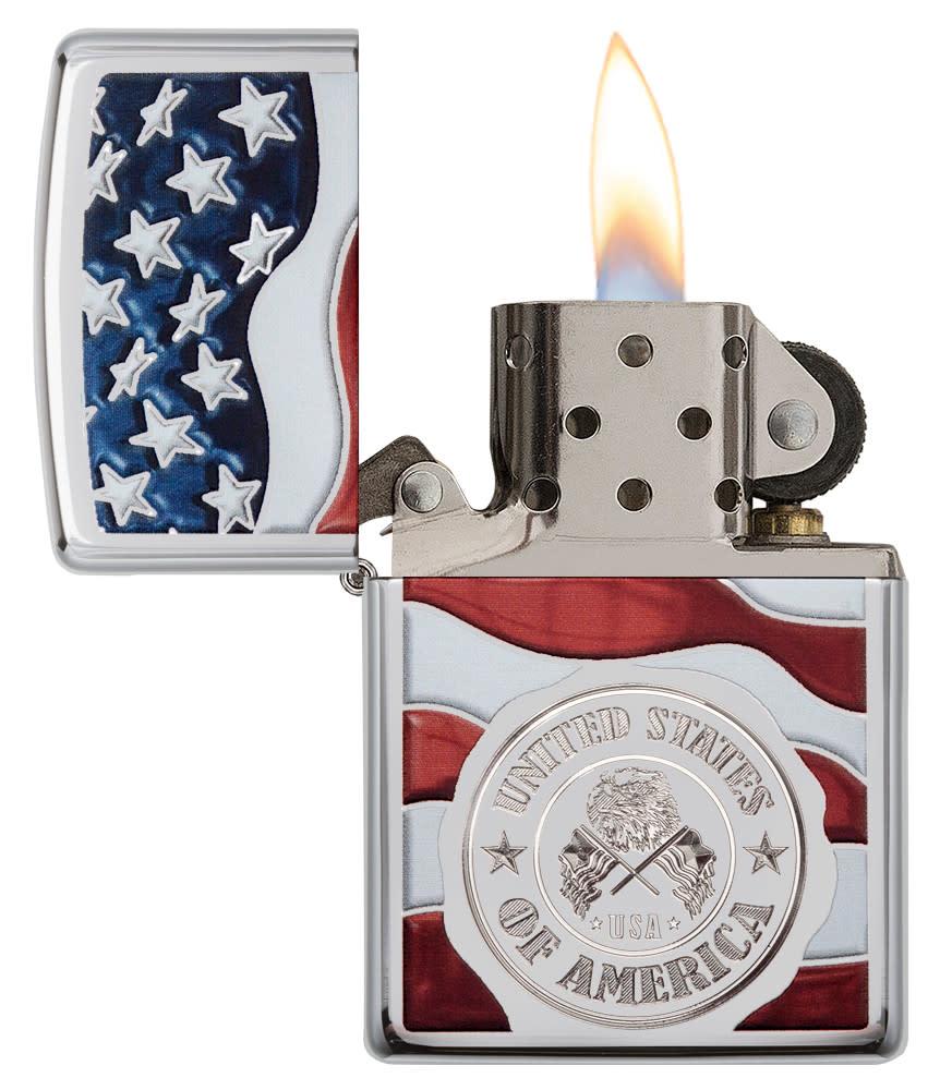 Alternative view of American Stamp on Flag