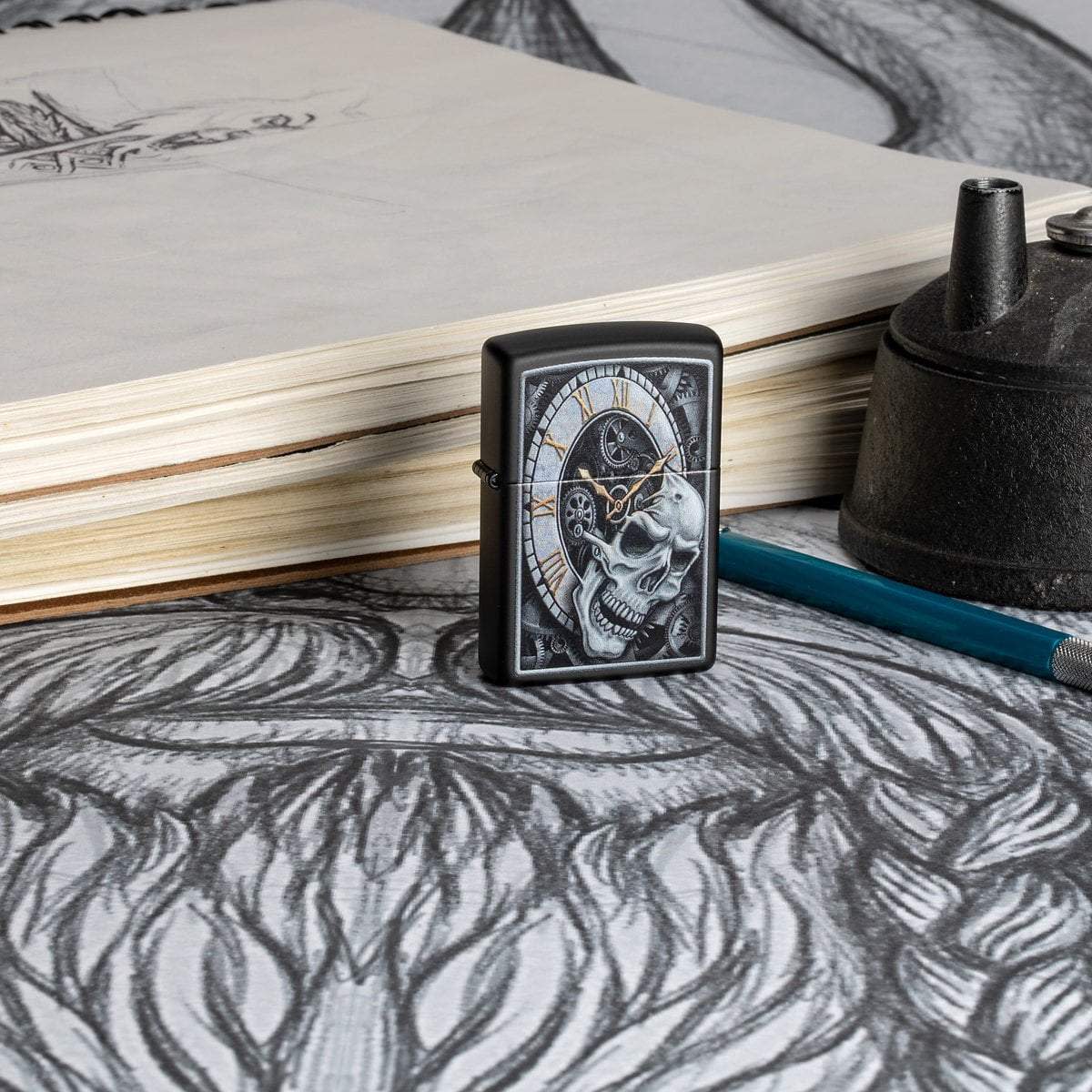 Alternative view of Skull Clock Design