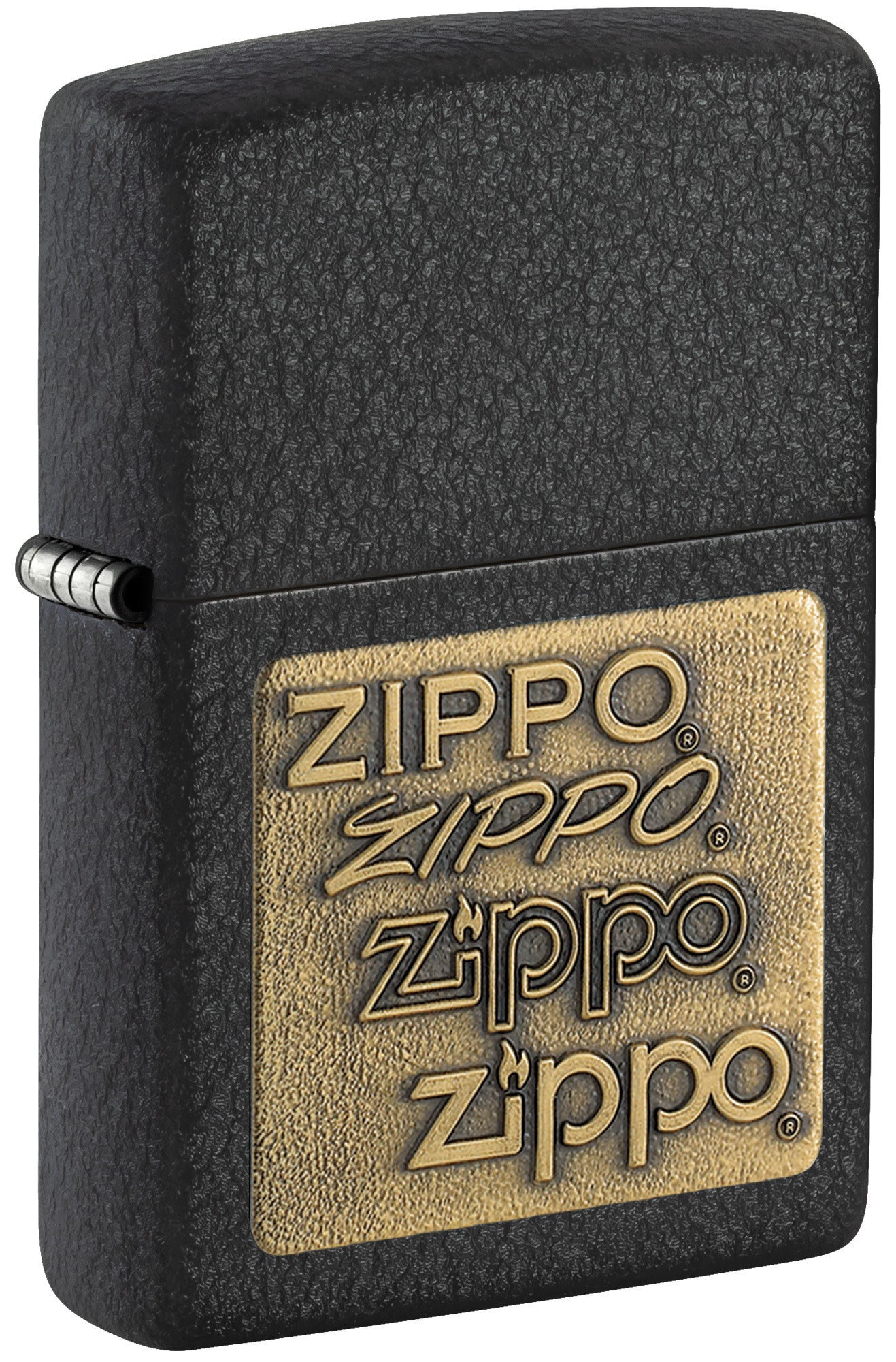 Black Crackle Gold Zippo Logo