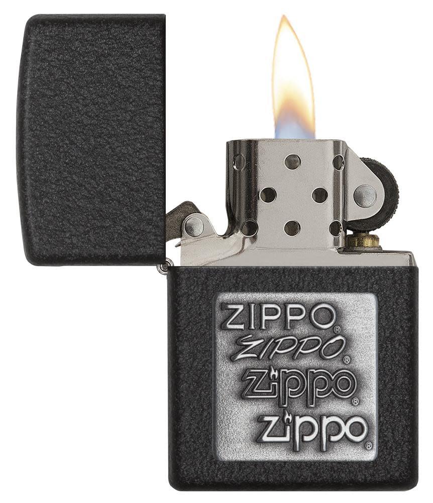 Alternative view of Black Crackle Silver Zippo Logo