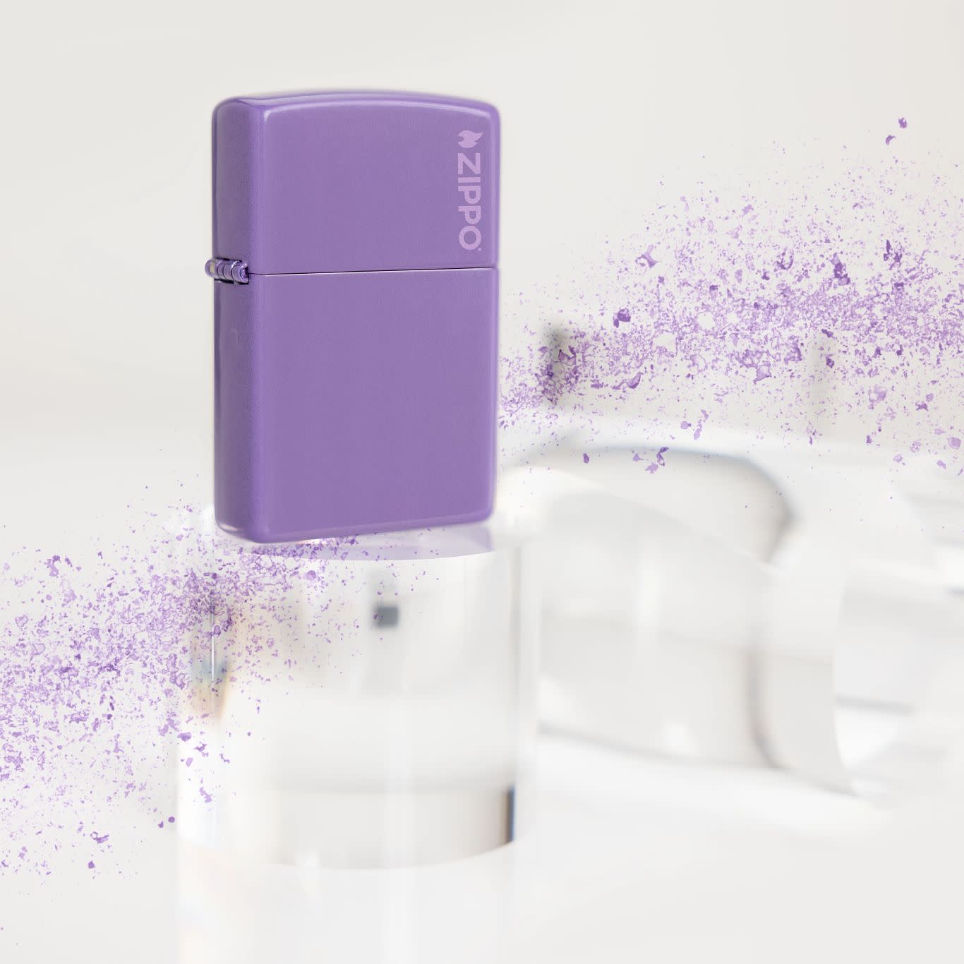 Alternative view of Classic Smoky Lavender Zippo Logo