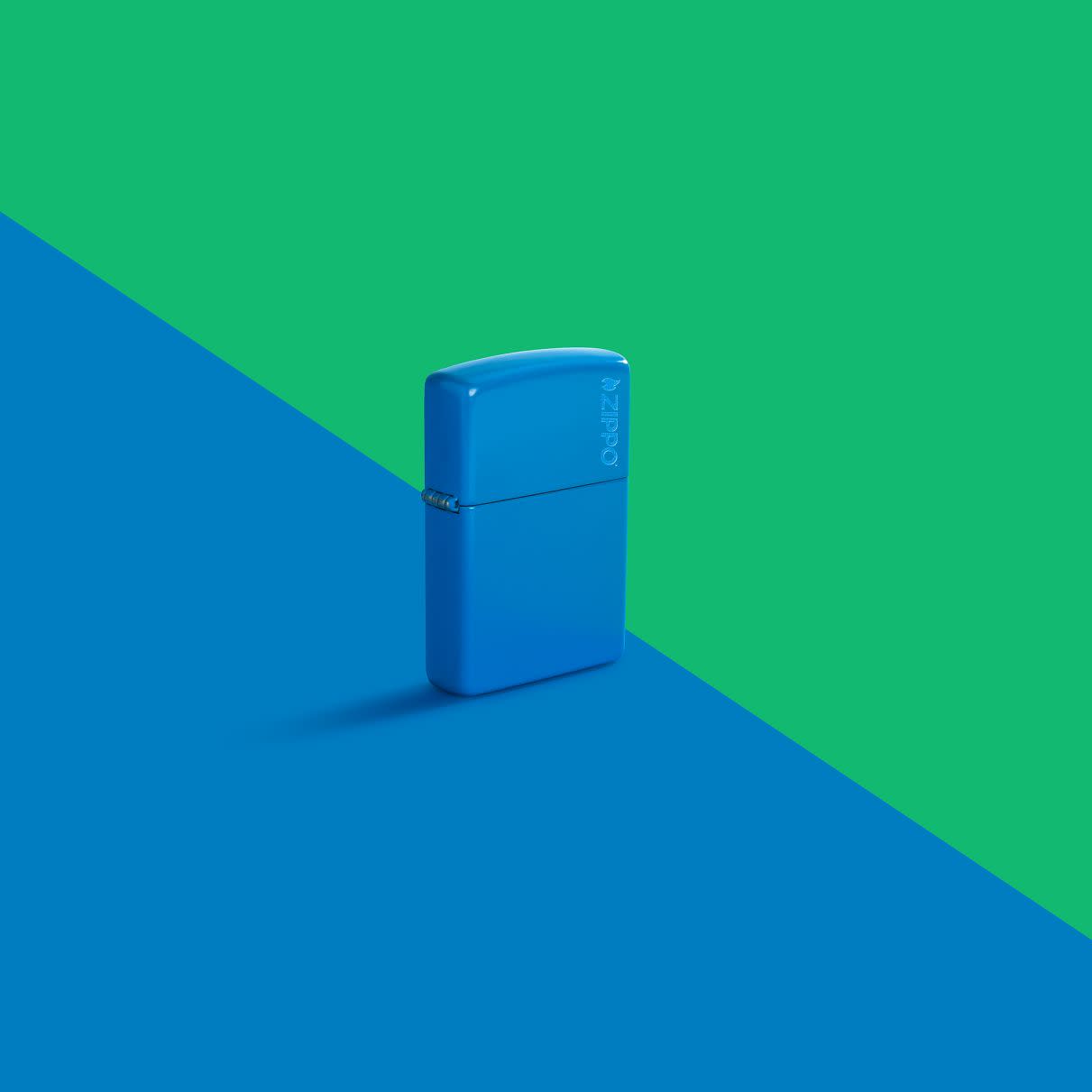 Alternative view of Classic Sky Blue Matte Zippo Logo