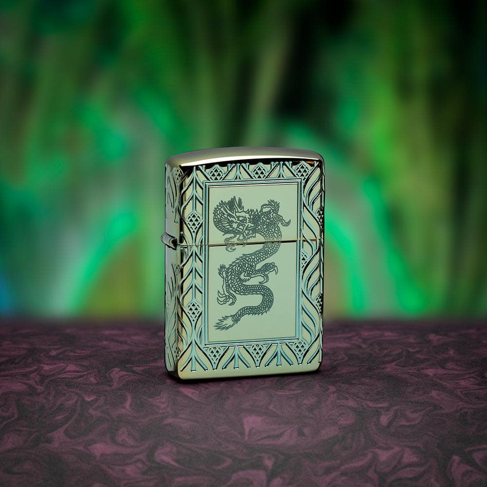 Alternative view of Armor High Polish Green Elegant Dragon
