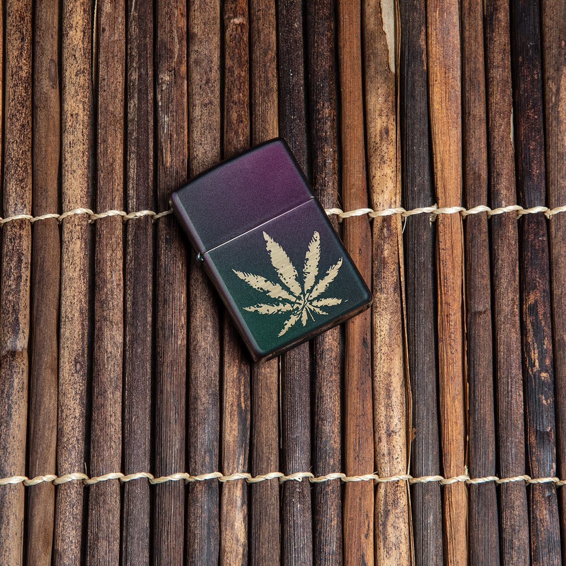 Alternative view of Iridescent Marijuana Leaf