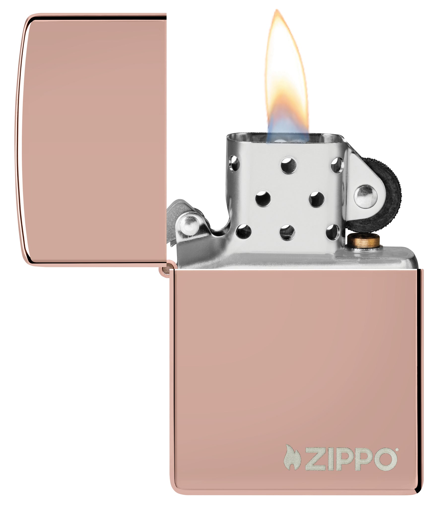 Classic High Polish Rose Gold Zippo Logo - Image 4