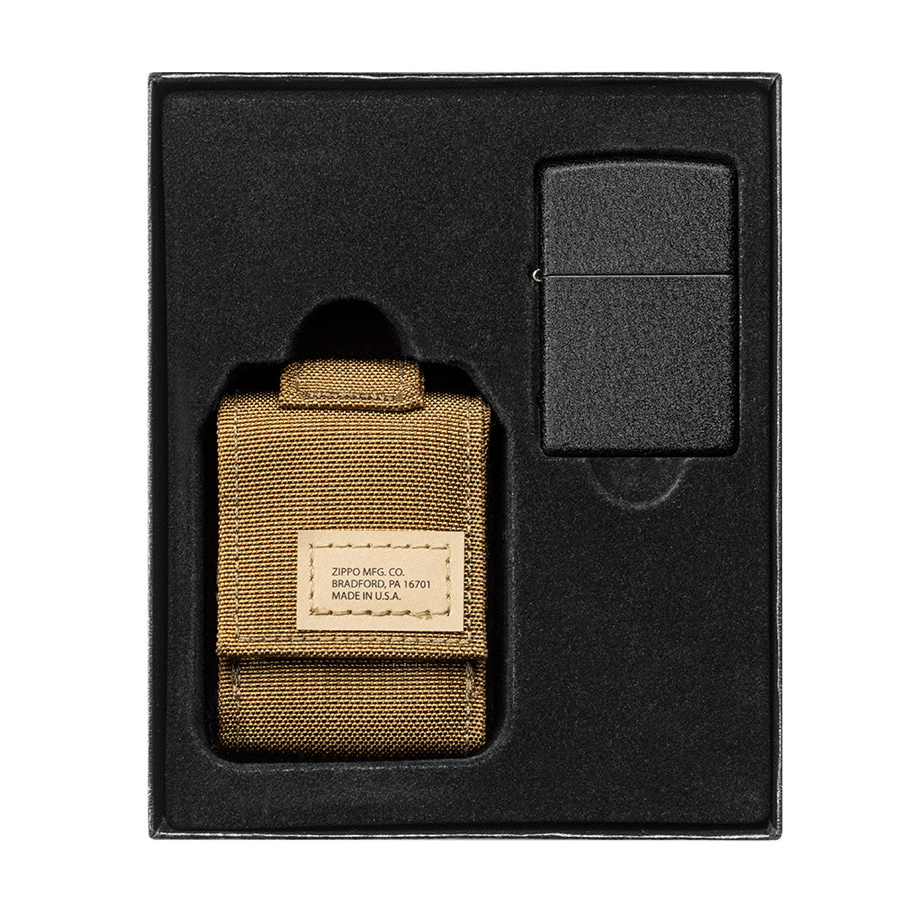 Alternative view of Tactical Pouch and Black Crackle Windproof Lighter Gift Set